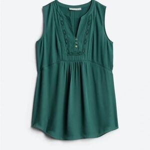 NWT by Cloth & Bloom Henson Maternity Mixed Material Top teal green